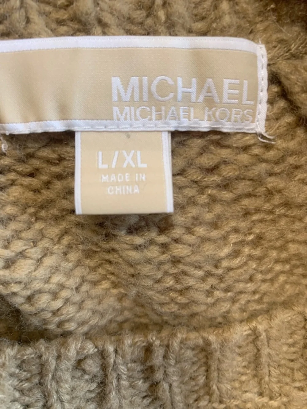 Michael Kors camel wool Knit Poncho cape - Picture 3 of 6